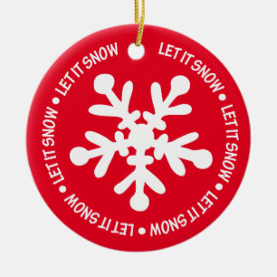 Lassen Sie es Schneeschmuck. Keramik Ornament