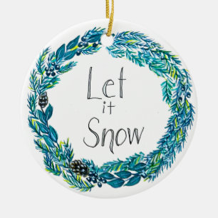 Lassen Sie es Schneeschmuck. Keramik Ornament