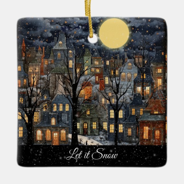 Lassen Sie es schneit Keramikornament (Vorderseite)
