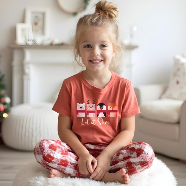 Lassen Sie es schneit | Rentiere, Polarbär, Pingui Tri-Blend Shirt (Let It Snow | Reindeer, Polar Bear, Penguin & Fox Tri-Blend Shirt)