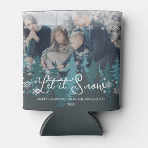 Lassen Sie es schneit   Schneeflocken Pine Tree We Dosenkühler