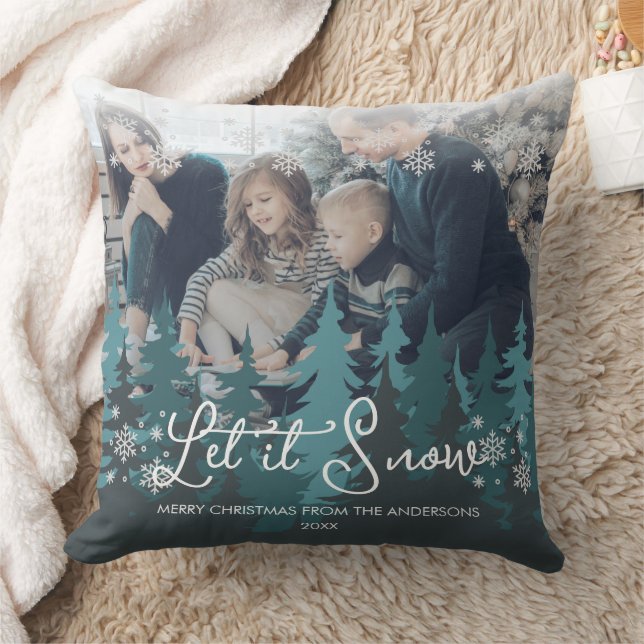 Lassen Sie es schneit | Schneeflocken Pine Tree We Kissen (Decke)