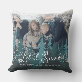 Lassen Sie es schneit | Schneeflocken Pine Tree We Kissen