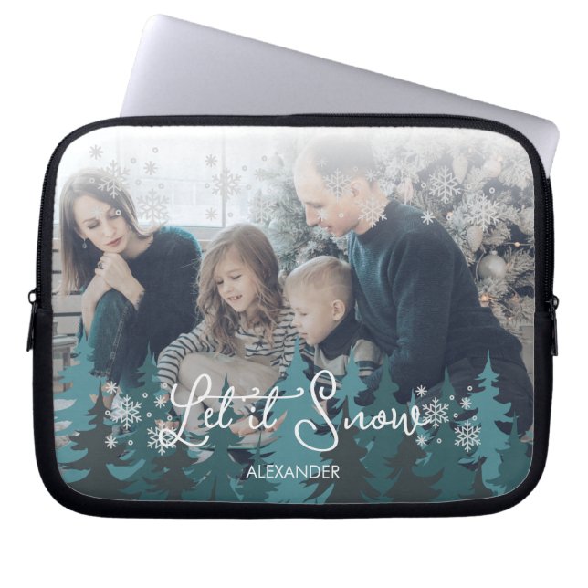 Lassen Sie es schneit | Schneeflocken Pine Tree We Laptopschutzhülle (Vorderseite)