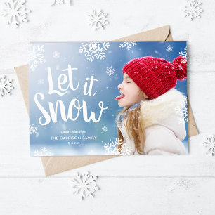 Lassen Sie es schneit Snowflake Foto Overlay Fla Feiertagskarte