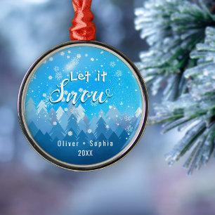Lassen Sie es schneit unser 1. Weihnachtsblau Ornament Aus Metall