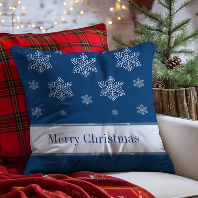 Lassen Sie es schneit Weihnachtskissen, blau Kissen (Blue Let it Snow Holiday Throw Pillow)