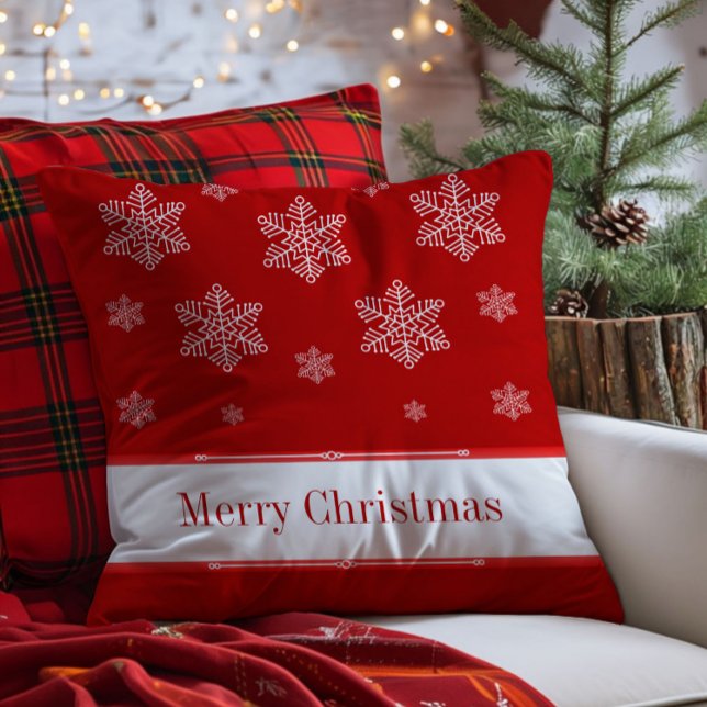 Lassen Sie es schneit Weihnachtskissen, rot Kissen (Red Let it Snow Holiday Throw Pillow)
