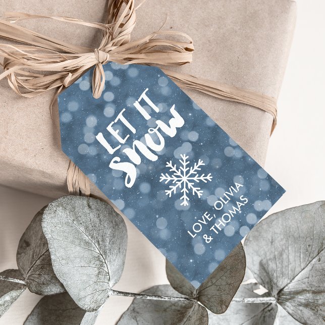 Lassen Sie es schneit | Winter Night Bokeh Geschenkanhänger (Von Creator hochgeladen)