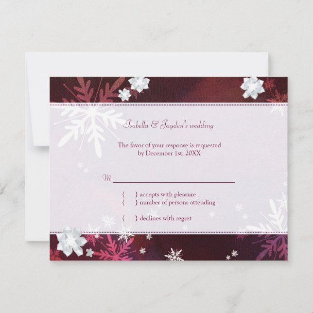 Lassen Sie es stylische Winter Bling Wedding RSVP  (Vorderseite)