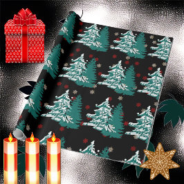 Lassen Sie es Wasser Farbe Winter Weihnachtswald Geschenkpapier