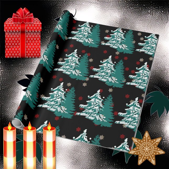 Lassen Sie es Wasser Farbe Winter Weihnachtswald Geschenkpapier (Let it Snow Watercolor Winter Christmas Woodland Wrapping Paper)