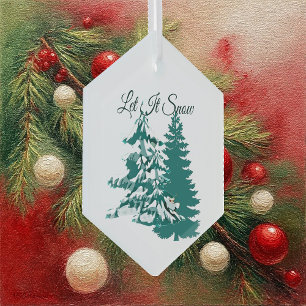 Lassen Sie es Wasser Farbe Winter Weihnachtswald Ornament Aus Glas