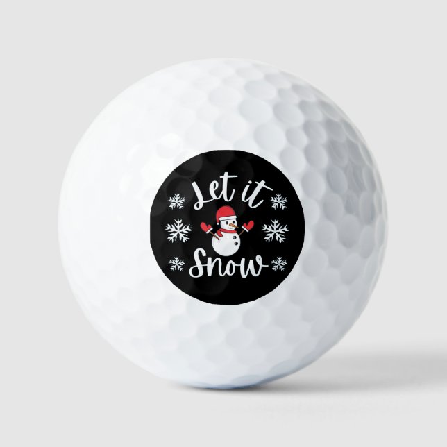 Lassen Sie es Winter Weihnachten Schnee Golfball (Vorderseite)