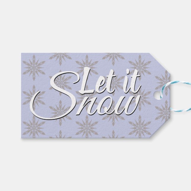 Lassen Sie es Winterschneeflocken schnee Geschenkanhänger (Vorderseite (Horizontal))