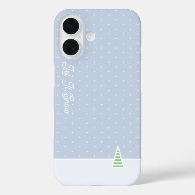 Lassen Sie es winzige Winter Baum Eis Blue Polka D Case-Mate iPhone Hülle (Rückseite)