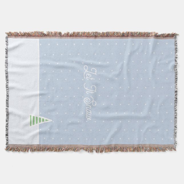 Lassen Sie es winzige Winter Baum Eis Blue Polka D Decke (Vorderseite)