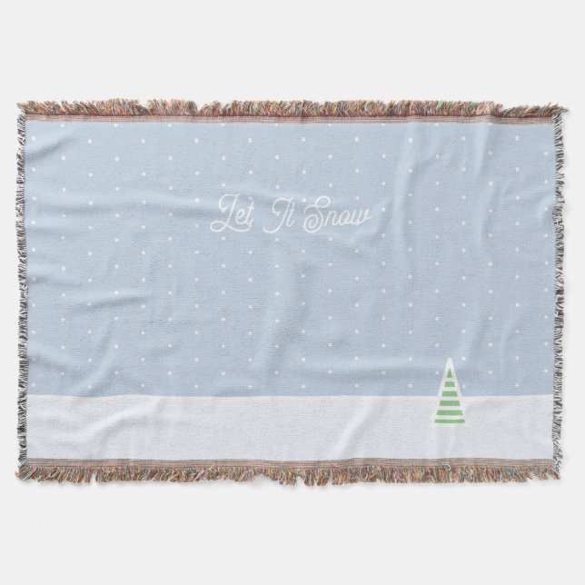 Lassen Sie es winzige Winter Baum Eis Blue Polka D Decke (Vorderseite)