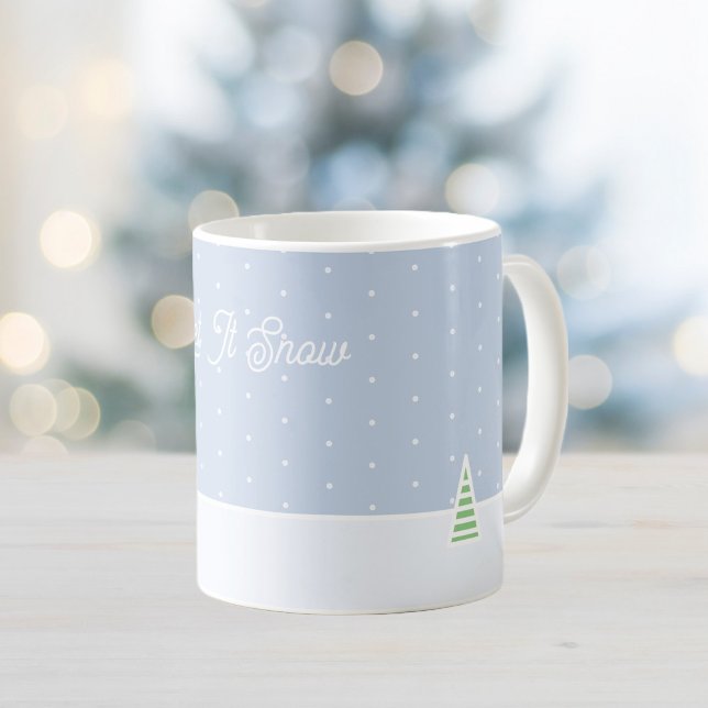 Lassen Sie es winzige Winter Baum Eis Blue Polka D Kaffeetasse (Von Creator hochgeladen)