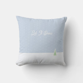 Lassen Sie es winzige Winter Baum Eis Blue Polka D Kissen