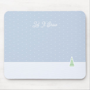 Lassen Sie es winzige Winter Baum Eis Blue Polka D Mousepad