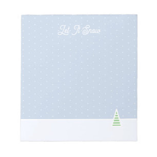 Lassen Sie es winzige Winter Baum Eis Blue Polka D Notizblock