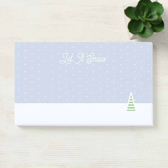 Lassen Sie es winzige Winter Baum Eis Blue Polka D Post-it Klebezettel (Büro)