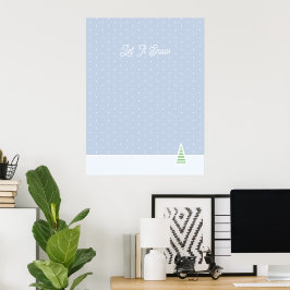 Lassen Sie es winzige Winter Baum Eis Blue Polka D Poster