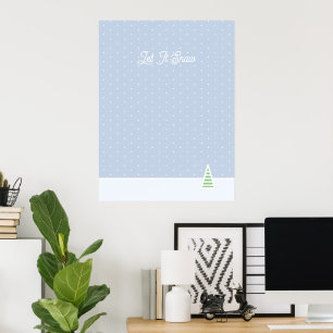 Lassen Sie es winzige Winter Baum Eis Blue Polka D Poster