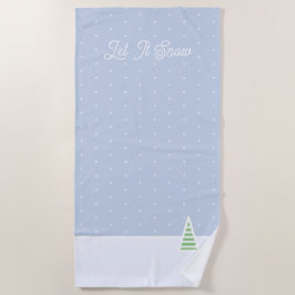 Lassen Sie es winzige Winter Baum Eis Blue Polka D Strandtuch