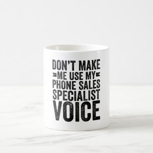 Lassen Sie mich nicht meine Telefonberatung verwen Kaffeetasse