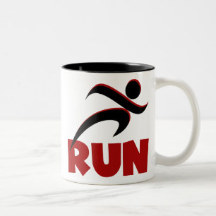 LASSEN Sie Rot laufen Zweifarbige Tasse