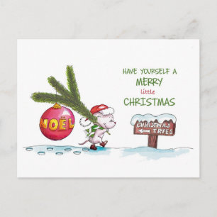 Lassen Sie sich ein fröhliches Weihnachtsfest-Hand Feiertagspostkarte