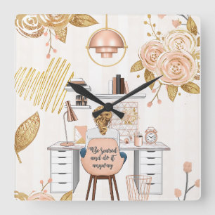 Lassen Sie sich erschrecken und machen Sie es auf  Quadratische Wanduhr