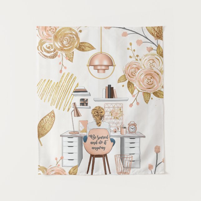 Lassen Sie sich erschrecken und machen Sie es auf  Wandteppich (Vorderseite)