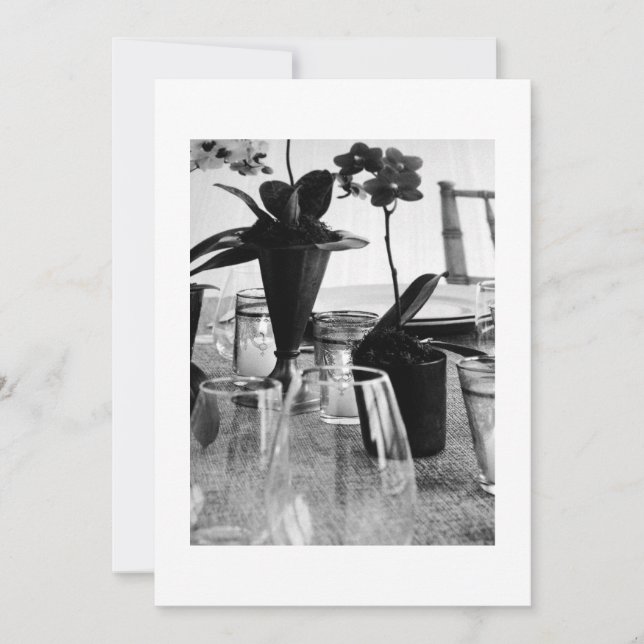 LASSEN SIE SICH GEMEINSAM SCHWARZEN/WEISSE PARTY E EINLADUNG (Vorderseite)