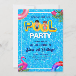 Lassen Sie sich von unserem Pool-Party zum Geburts Einladung