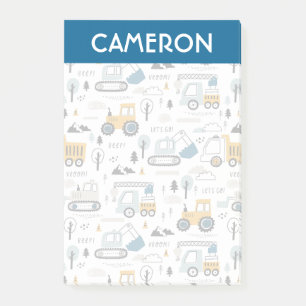 Lassen Sie uns das Fahrzeugmuster verschieben Post-it Klebezettel