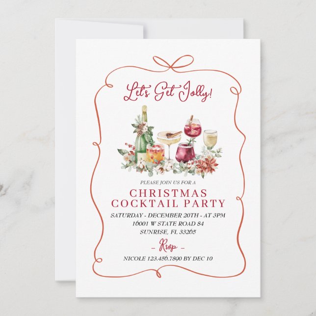 Lassen Sie uns das handgezeichnete Party des Jolly Einladung (Vorderseite)