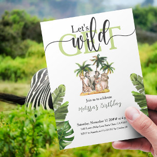 Lassen Sie uns die Geburtstagsparty "Wild Safari A Einladung