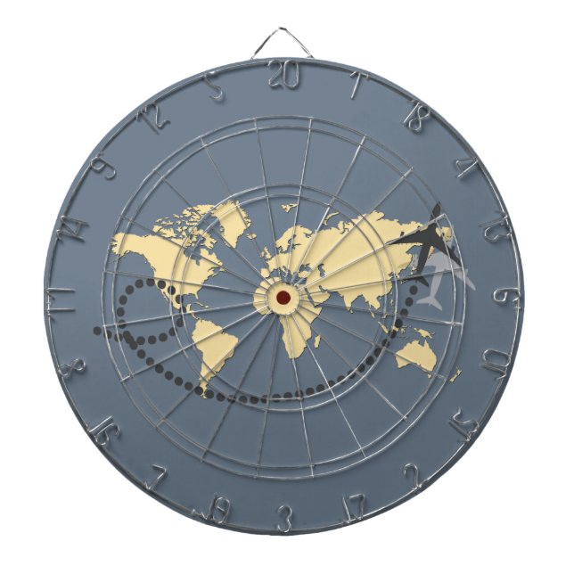 Lassen Sie uns die Illustration der Welt bereisen Dartscheibe (vorne)