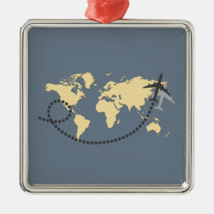 Lassen Sie uns die Illustration der Welt bereisen Ornament Aus Metall