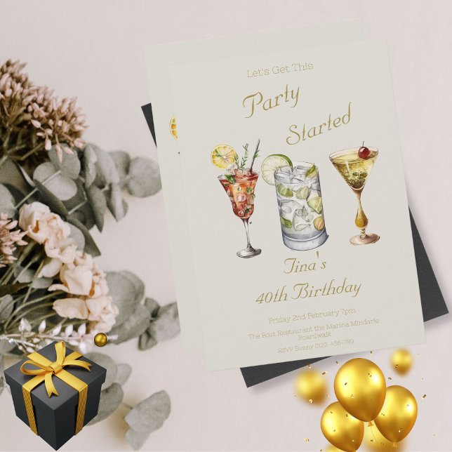 Lassen Sie uns dieses Party starten Erwachsenen 40 Einladung (Let's Get This Party Started)