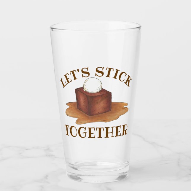 Lassen Sie uns gemeinsam britisches Sticky Toffee  Glas (Vorderseite)