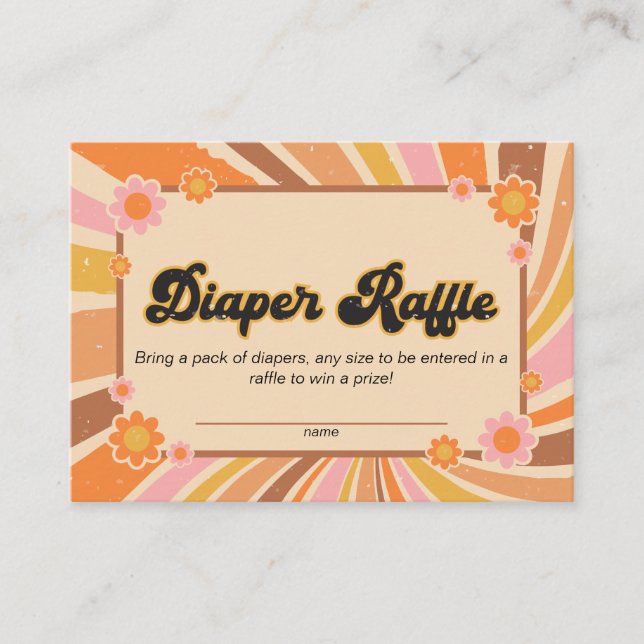 Lassen Sie uns Groovy Retro Baby Duschdusche Winde Begleitkarte (Vorderseite)