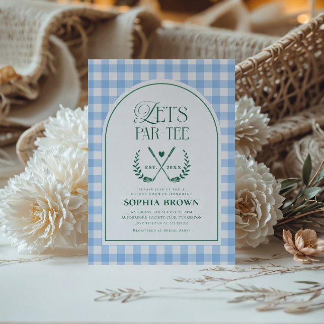 Lassen Sie uns Par-T-Shirt Modernes Golf Brautpart Einladung (Von Creator hochgeladen)