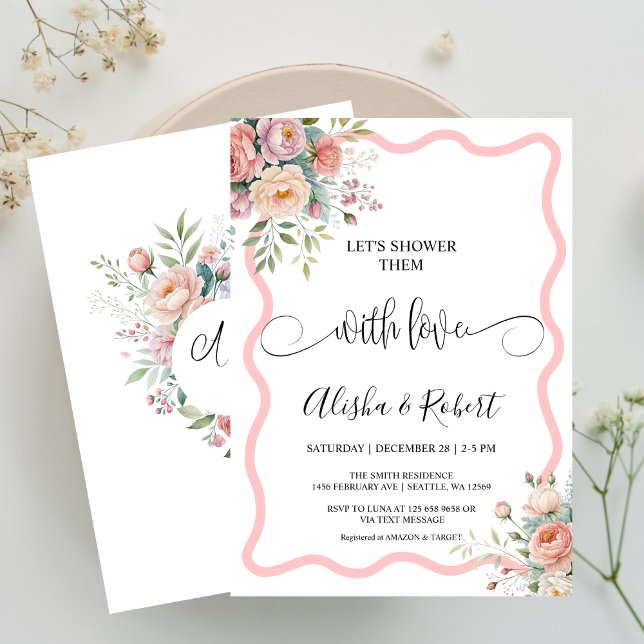 Lassen Sie uns sie duschen mit Liebe Paare Dusche  Einladung (Von Creator hochgeladen)