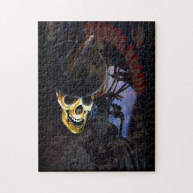 "Lassen Sie uns Skeleton Kunst-Puzzlen Halloweens Puzzle (Vertikal)