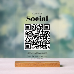 Lassen Sie uns Social QR Code Personalisierte sozi Acrylschild