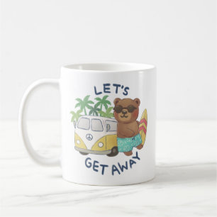 Lassen Sie uns wegkommen: Teddy Bear & Vintag Van Kaffeetasse